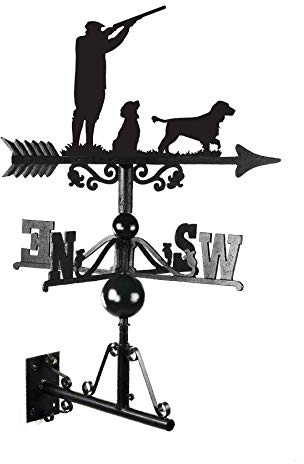 Black Cast Iron Large Game Season Cocker Spaniel Weathervane - Outdoor Garden Roof Weathervane Ornament