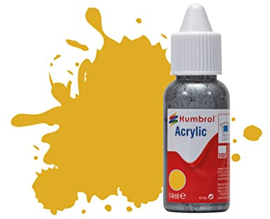 Humbrol Model Paint - DB0016 No 16 Gold - Metallic (14ml), Acrylic Paints for Models, Plastic, Metal, Wood, Glass, Ceramics and More, Acrylic Touch Up Paint - Hobby Paint Bottle for Craft Kits