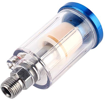 Spray Gun Filter, HVLP Feed Spray Gun Auto Primer Sheet Metal Air Regulator Filter, 1/4 In-Line Paint Gun Oil Water Separator, For Refinish Paints For Cars, Boats, Etc.