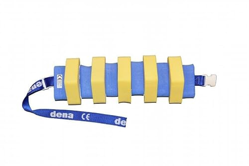 Schwimmgürtel Jugendliche Farbe Gelb/Blau mit Sicherheitsverschluß 100cm Länge, verstellbarem Gurtband und abnehmbaren Plastazote-Schwimmern. Geeignet für Schwimmtraining. Nur so viel Hilfe wie nötig!