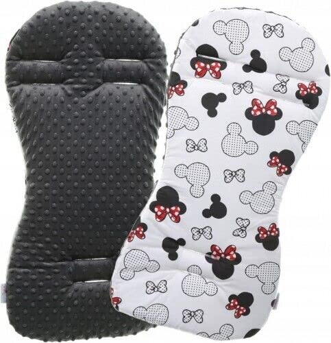 Baby Liner Pad Stroller Pushchair 71x35cm Dimple Insert Graphite/Little Mouse