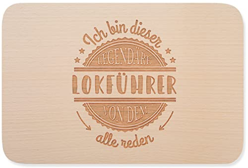 JUNIWORDS Breakfast Board, Ich bin dieser legendäre Lokführer von dem alle reden, Holzbrett [German Language] (5058424)