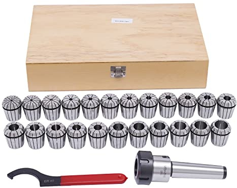 Spannzangenfutter Set 4-26mm ER40 MK4 Spannzwinge Fräsmaschine Arbeitsablauf für Arten von CNC und Graviermaschinen mit Aufbewahrungsbox