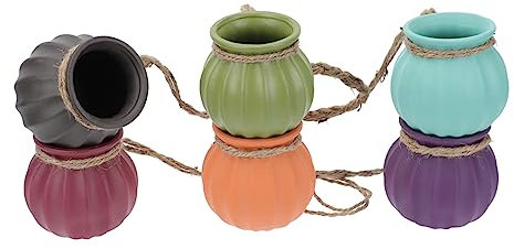 MERRYHAPY Lavabo Colgante De Cerámica Maceta Colgante Cuerda para Suculentas Bonsáis y Cactus para Decoración De Jardín Interior