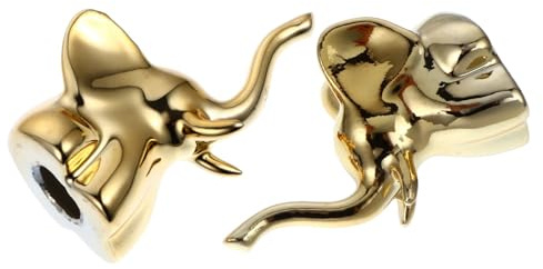 Alipis Goldener Elefanten Ringhalter aus Keramik für Schmuckaufbewahrung | 1 Satz, Dekorative Ablage für Ringe und Armbänder, Elegant Geformt, für Kommode und Wohnraum