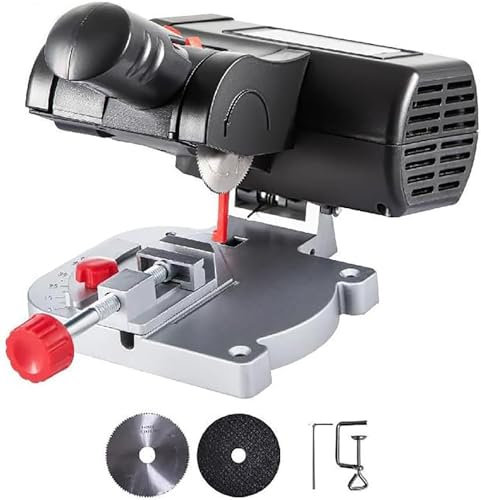 Scie À Onglet À Tronçonner Mini Scie À Onglet De Table 0-45° Réglable 60 W Scie De Table Électrique Lames De 50 Mm/16 En Acier Et Résine Avec Profondeur De Coupe De 1/2 Pouce, Pour Bois