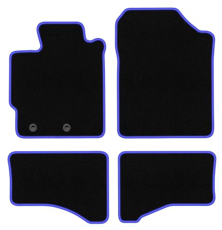 Velours-Fußmatten passend für Toyota Yaris III Hybrid 2013-2017, CARLUX | passend für Schrägheck; Velours-Teppich (Polypropylen), ca. 6,5 mm; rutschfest, vormontierte Befestigungen (Typ TL)