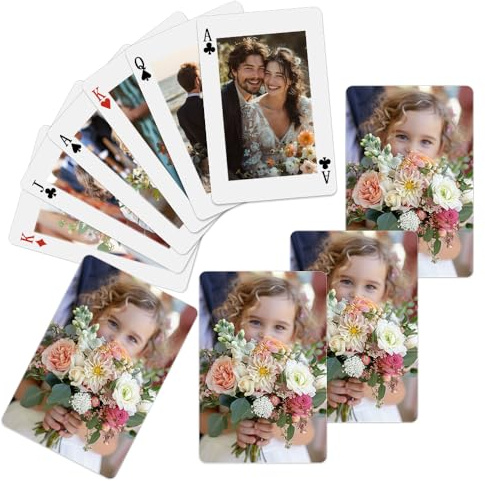 TDXHHW Individuelle Foto-Spielkarten – Personalisierte Spielkarten mit Fotos, für Partys, Hochzeiten und mehr, Stil 1