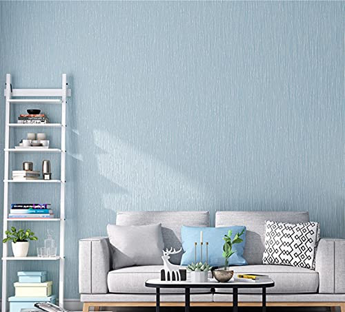 Generic Tapete, Gestreifte Vliestapete Einfache Schlafzimmer Wohnzimmer Hotel Hintergrund Tapete Tapete Vertikale Streifen Tapete/Hellblau/0,53 * 10M