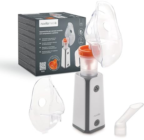 Nuvita 5030 Aerosol a Pistone Portatile con Batteria Ricaricabile – Efficiente, Silenzioso e Conveniente per Casa e Viaggi