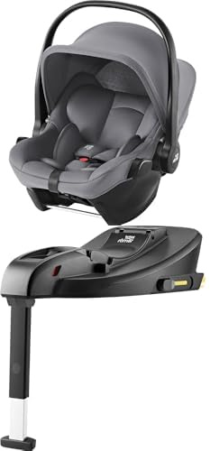 Bundle of BRITAX RÖMER Babyschale BABY-SAFE CORE, Kindersitz für Babys ab Geburt bis 83 cm (15 Monate), Frost Grey + BRITAX RÖMER Babyschalen-Basisstation BABY-SAFE CORE BASE