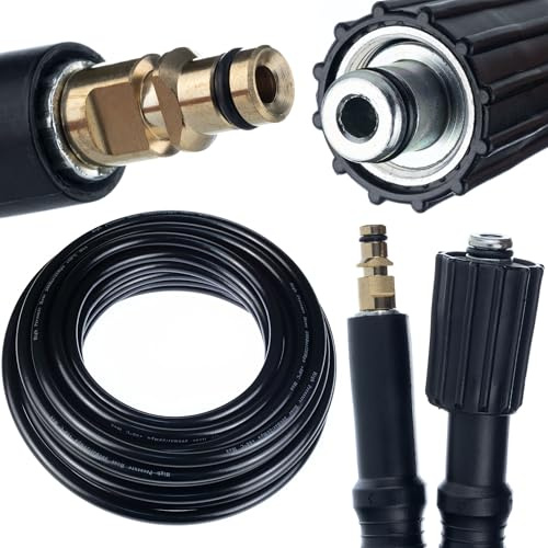 Rosfix Hochdruckschlauch 5 m – Ersatzteil für Hochdruckreiniger Kärcher K2–K7 | M22x1,5 & Click Connect | 200 bar, 60 °C | Nylonverstärkt, PVC-Mantel | Druckschlauch Zubehör