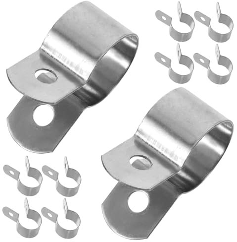 Stainless Steel Tube Clamps Silver 10pcs for Pipe Mounting