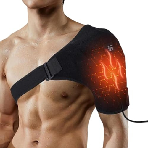 Shoulder Brace With Heat - Elektrisk axelmassager med 3 justerbar | Värmenivåer för rygg och axel och komfort elektrisk axel med värme - justerbar uppvärmd axel wrap fa