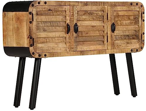 LVHUIDEH Sideboard mit 3 Türen, Beistellschrank aus Holz, Flurschrank, Beistelltisch, Vintage-Möbel Buffetschrank für Wohnzimmer, Esszimmer, Flur, Küche, 120 x 30 x 76 cm