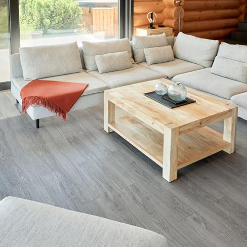 Self Adhesive Floor Planks - 7 Planks Pack Covering 10.47 sq ft / 0.97sqm | Each Stick On Tile Plank Measures 5.9x35.9in (91.4x15.2cm) | Peel And Stick Vinyl Flooring | Grey Wood Effect