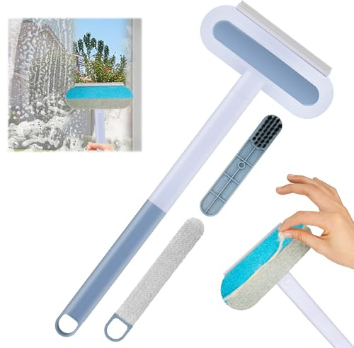4 in 1 Mesh Screen Cleaner, Multi-Functional Window Screen Cleaning Brush, Pet Hair Removal Tool with Extra Long Handle, Gentle on Furniture, Couch, Carpet, Clothing, Bedding, Window, Mesh Screen