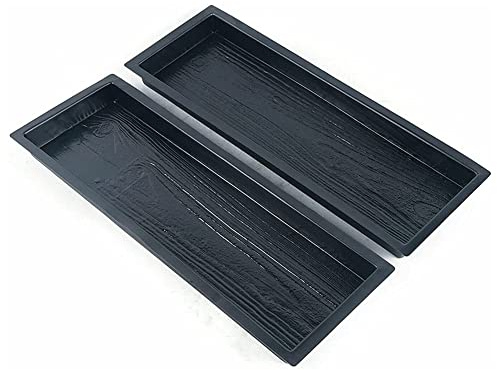 Richeyty Moldes de hormigón, moldes de hormigón con forma de madera, moldes para suelos de plástico moldeados DIY, moldes para piedras militares de jardín, paquete de 2