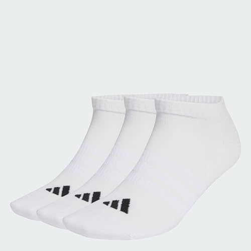 adidas unisex - vuxen Cushioned Essentials Low Cut Socks 3 Pair Pack, white/white/black, 6-7 Years