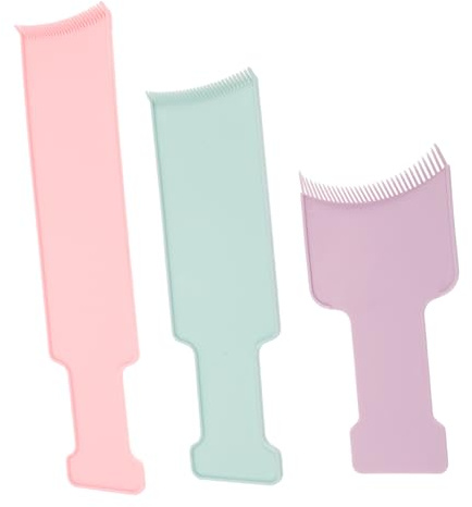 minkissy 3 Stück Haarfarbentafel Highlight-Board Planke Friseur Färberei Platte Werkzeuge zum Hervorheben der Haare Haarfärbebinsel Farbtafel zum Färben der Haare Hervorhebungs-Kit Plastik