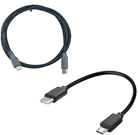 JDIEOQA USB C to Micro USB Charging Cable 1Ft, Micro-USB Connector to USB C, USBC to Micro USB Cable Works with Camera, Camcorder, Power Bank, Speaker, Mobile, Tablet, Hard Drive (Deep Black)