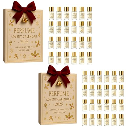 Luxus-Parfum-Adventskalender, 24 Tage Mini-Düfte-Set, Unisex Reisegrößen-Kollektion Designer-Parfums, Premium-Weihnachts-Countdown-Geschenkbox (2Set(48Stk))