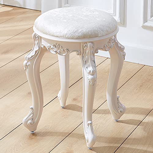 Sminkpall i silverflanell – vadderad sminkstol snygg omklädningsbänk och pianosäte ABS-plast och stålben 43 cm – perfekt för sovrum och badrum