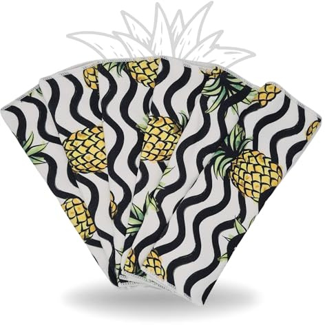 PureCLN Lappi Mikrofaser Putztücher im Ananas-Design, 6er Set, 30x30cm – Spüllappen waschbar & saugstark, ideal als Putzlappen, Küchenlappen & Wischtuch für Küche, Bad & Haushalt