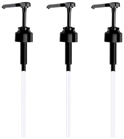 Lurrose 3 Boquillas Dispensadoras de Salsa Bomba, Pulverizadores de Aceite a Presión de Material Pe, Color Negro, 3 Piezas, para Botellas de Condimentos en Cocina y Servicio de Alimentos