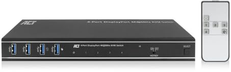 ACT 4 Port DisplayPort 4K 60Hz MST/SST AC7934 KVM Switch