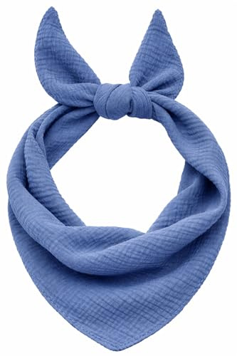 stylx Damen Mini-Dreieckstuch Musselin, leichtes Halstuch Schal zum täglichen Tragen, 90 x 30 cm, Deckenschal jede Jahrezeit für Frauen und Mädchen MADE IN ITALY (jeansblau)