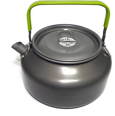 Ecent Tragbar Aluminium Camping Wasserkocher Kessel Teekanne Kaffeekanne für Outdoor Picknick Wandern 0,8L / 1,2L (1.2L)