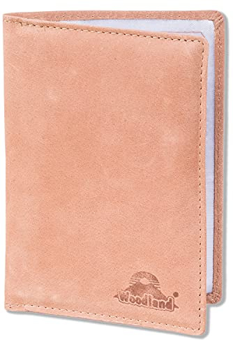 Woodland Lederetui für DE/EU-Reisepass, Büffelleder, Braun/Vintage | Weiches Leder, Aktueller Reisepass