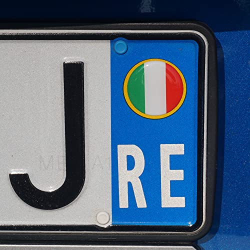 labelbike - 2 Adesivi Targa Auto e Targa Moto Bollini Cerchio PERSONALIZZABILE resinato effetto 3D (2 Adesivi Targa Auto)