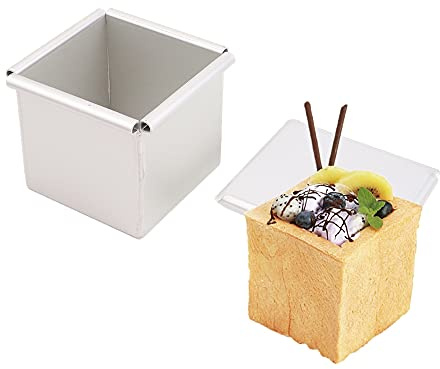 6 7 8 9 10cm Square Cube Smooth Nonstick Leaky Anodizing Aluminium Bread Box Mold with Lid Cake Toast Maker DIY Bakeware (7cm)