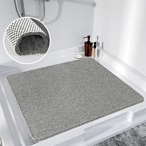 Duschmatte rutschfest 60x60 cm, Weich Komfort, Badematte Dusche, Antibakterielle Badematte mit Ablauflöchern, rutschfeste Duschmatten für Badewanne und Nassbereiche