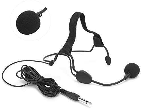 PUSOKEI 6.35MM Jack Headband Earhook Microphone 6.35/6.5mm Male Head Headset Dynamic Microphone for WH20TQG musical instruments/guitar/sax/drum/audio mixer/DJ/singing/PC/KTV