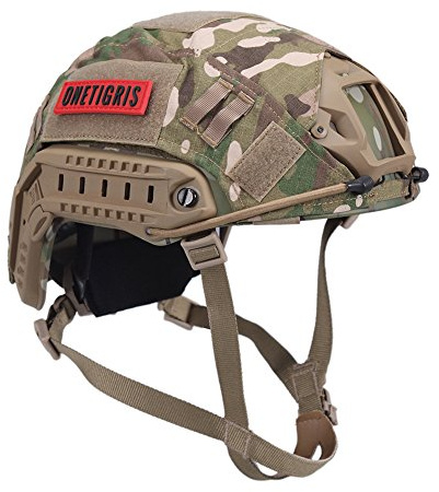 Onetigris Casco Tattico PJ Tipo Militare - Fast Helmet per Airsoft Con Copertura & Nvg Mount Goggles per Cqb Shooting Paintba