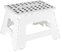 Venteo - Klapptritt – belastbar bis 150 kg – faltbar – 31,5 x 25,5 x 22 cm – Weiß