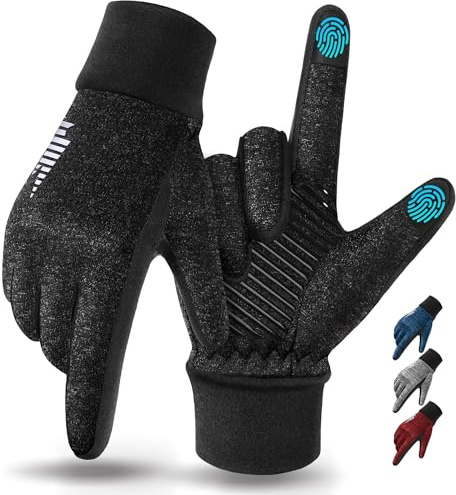 rivmount Lightweight Winter Running Gloves, Touch Screen & Anti-Slip Warm Thermal Glove Liners, Cool Weather Driving Cycling Hiking Biking Walking Sporting for Women Men