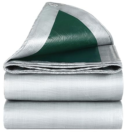 RUANLOV BâChes PE RéSistantes 5mx6m, Couverture en Toile Plastique, RéSistant Aux DéChirures Et à La DéColoration, Haute Durabilité, Convient Aux Balcons, Toits Et Pergolas