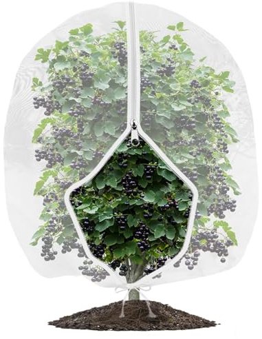 Obstbaumnetz, Vogelschutz mit Reißverschluss, Gartennetz, Pflanzenabdeckungen, 100 cm x 150 cm, Gartennetz, Vogelnetz, Schutzhülle für Heidelbeere, Gemüse, Blumen, Erdbeere