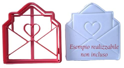 Tagliabiscotti.it - Busta con lettera d'amore - San Valentino - Cookies cutter - Tagliabiscotti - Formina - Cutter per biscotti o decorazioni torte in pasta di zucchero - Misura 8cm x 8cm x 1,2cm.