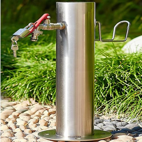 Generisch Wasserstrahl-Gartenpumpe Frostsichere Wasserhähne für den Außenbereich aus Edelstahl Standbrunnen mit Wasserhahn Wasserzapfsäule Garten Terrasse Zierbrunnen,B