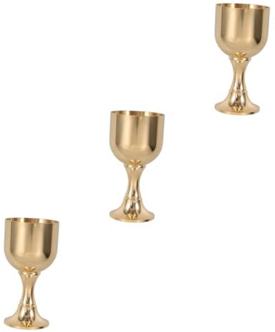 TOPBATHY 3pcs Vintage Style Goblet Chinese Wine Cup Retro Liquor Cup Home Decor Wine Goblet