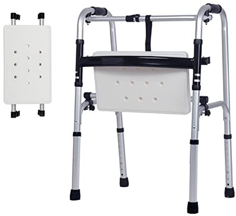 SXTYFBB Gehhilfe für Senioren, leicht, zusammenklappbar, Rollator, Gehhilfe für Senioren, verstellbare Hilfsmittel für Behinderte, Gehhilfe für Senioren, aufrechter Gehwagen mit Sitz, C Star of Light