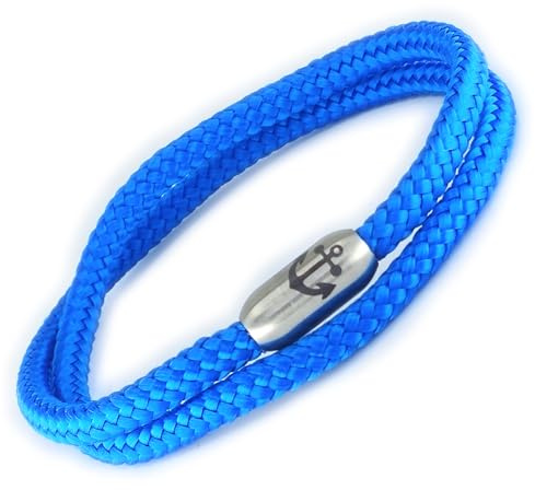 Generisch Armband Segeltau Ø 4 x 2 viele Farben mit Edelstahl Magnetverschluss optional mit Gravur inklusive Schmuckbeutel, Maritim, Surferarmband, Armband Damen Herren