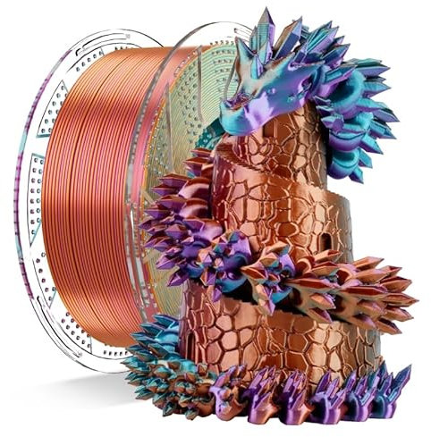 Chitu Systems Conjure Silk PLA Tricolor Filament, Lila-Orange-Himmelblau Filament, Durchmesser 1.75±0.02 mm 3D Drucker 1KG/2.2lb