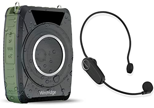 Amplificador de Voz Bluetooth 5.0 con Auriculares inalámbricos, micrófono Personal Impermeable, megáfono portátil de 20W de Potencia para Profesores, Exteriores e Interiores M801
