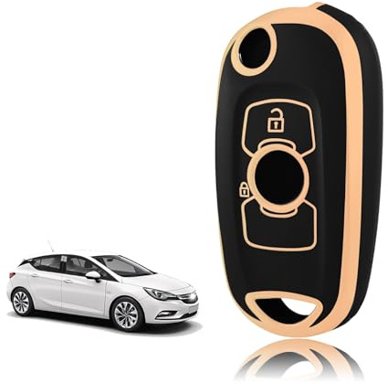 TOOMUME Schlüsselhülle für Opel Vauxhall Astra K Mokka X Corsa E Adam | Weiches Silikon, Stoßfest, Sturzfest, Kratzfest, Autoschlüssel Schutzhülle für Zafira Meriva Mokka Buick, 2 Tasten